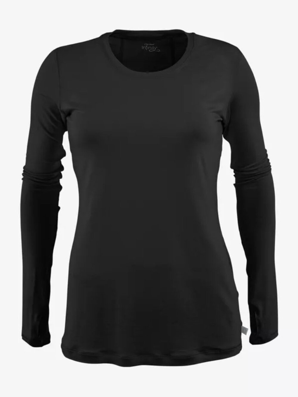 NWT Cherokee Infinity Women's Stretch Black Long Sleeve Knit Underscrub